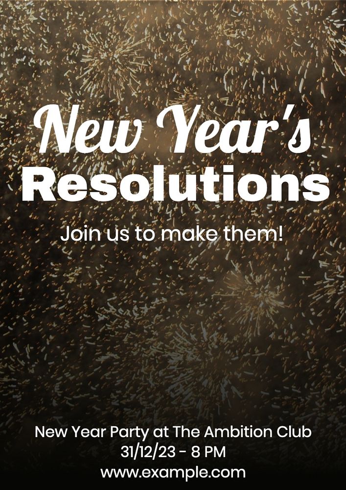 New Year's resolutions poster template