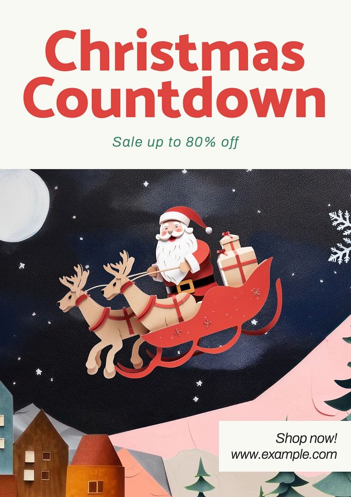 Christmas countdown poster template