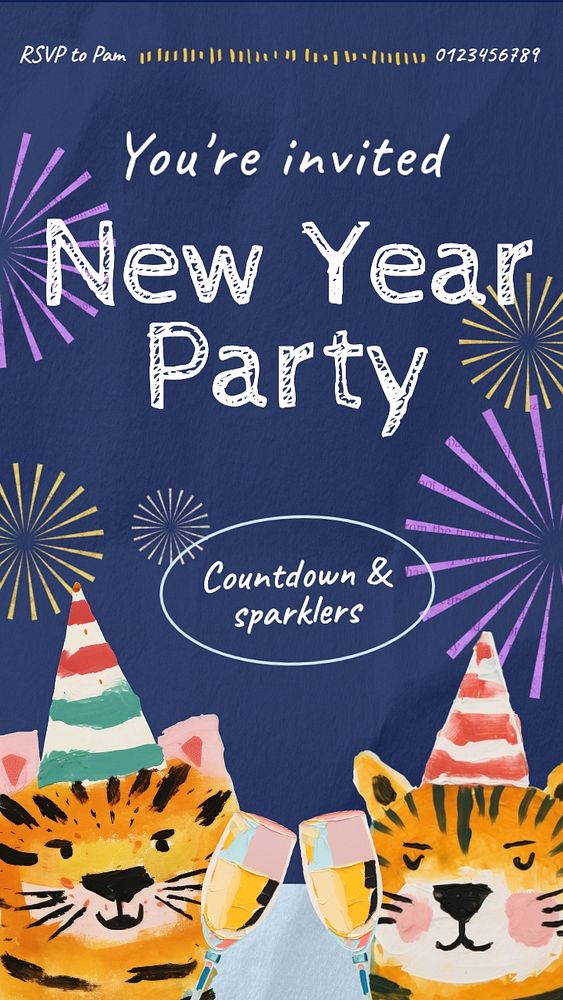 New year cheers Instagram story template