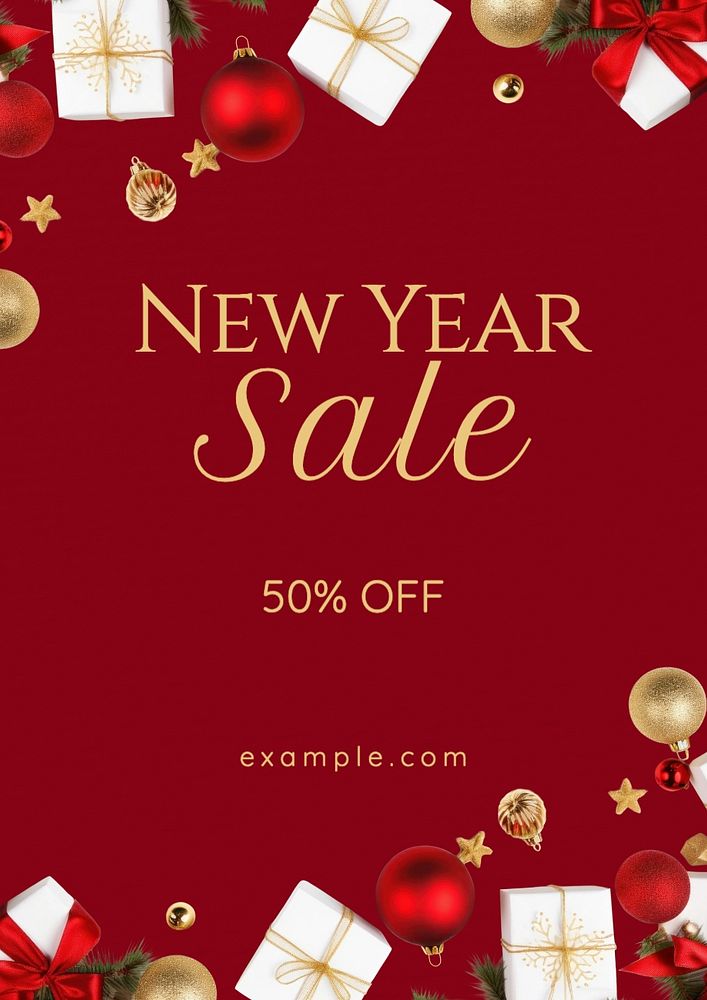 New year sale poster template