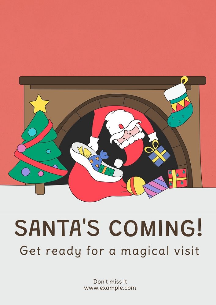 Santa's coming poster template