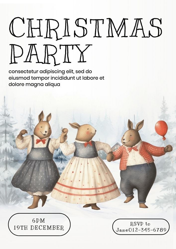 Christmas party poster template