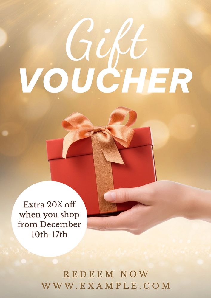 Gift voucher poster template