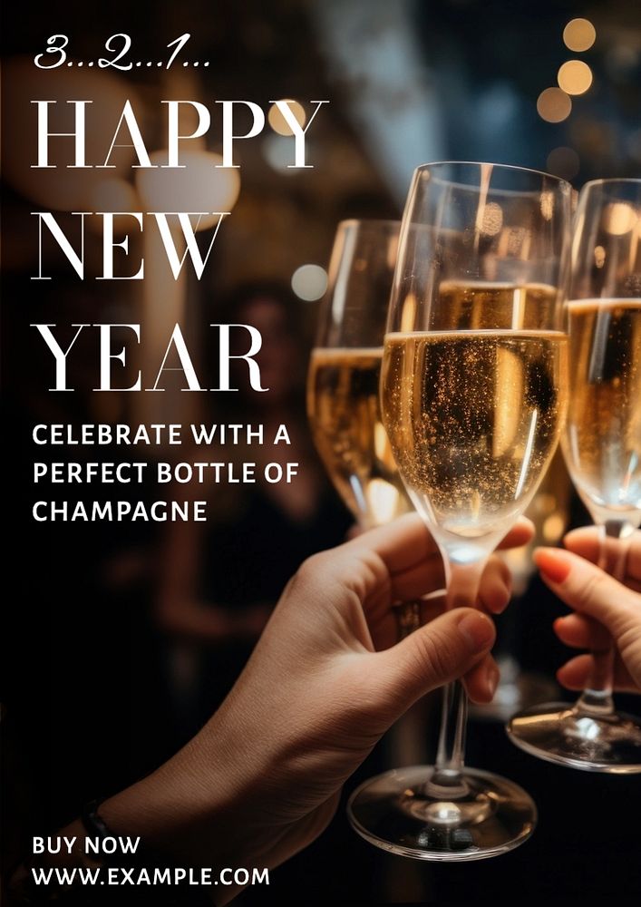 Champagne poster template