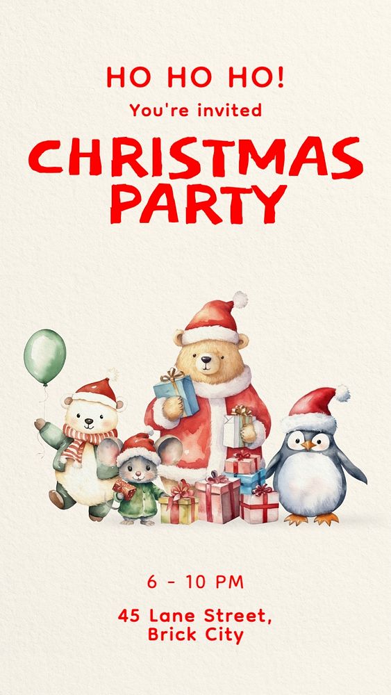 Christmas party Facebook story template