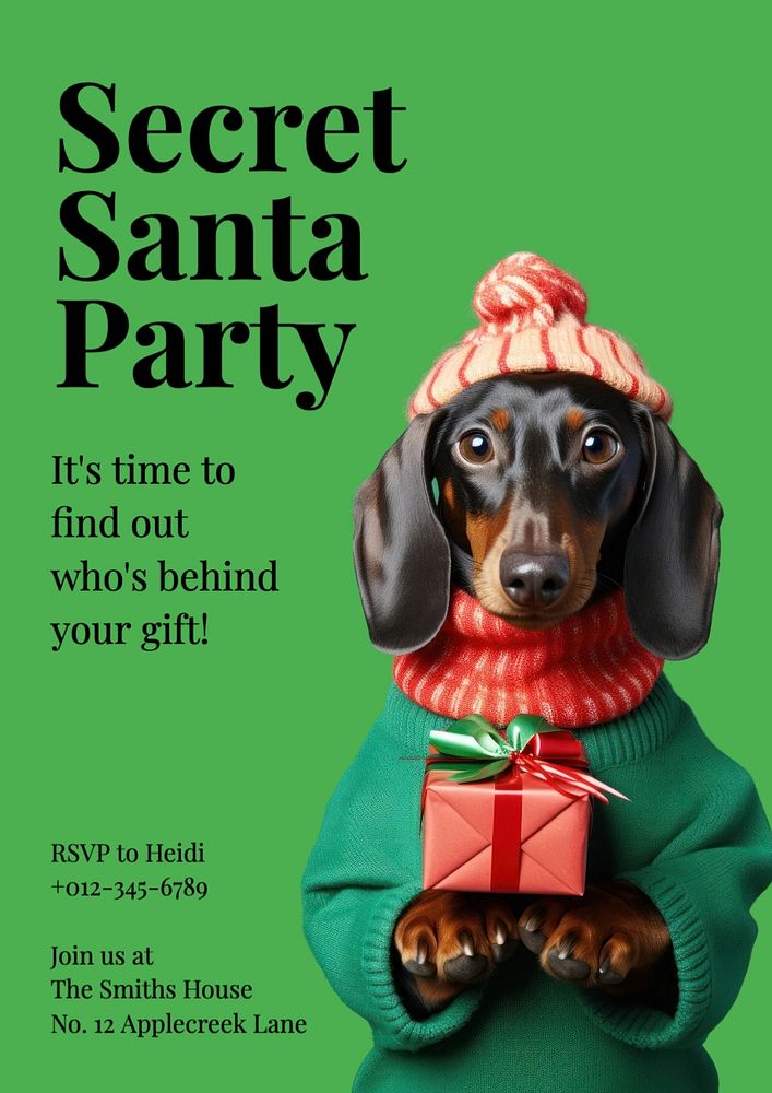 Secret Santa party poster template