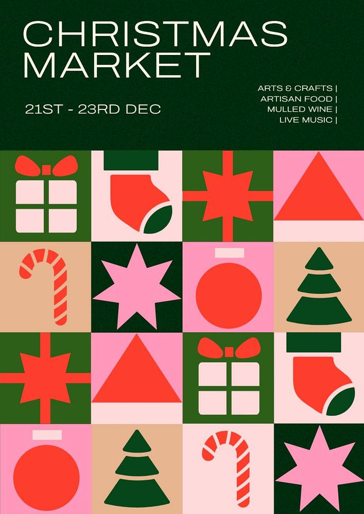 Christmas market poster template