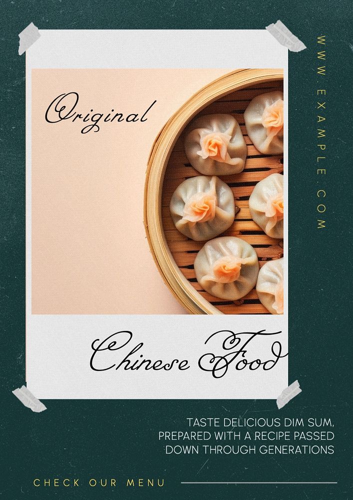 Original Chinese food poster template