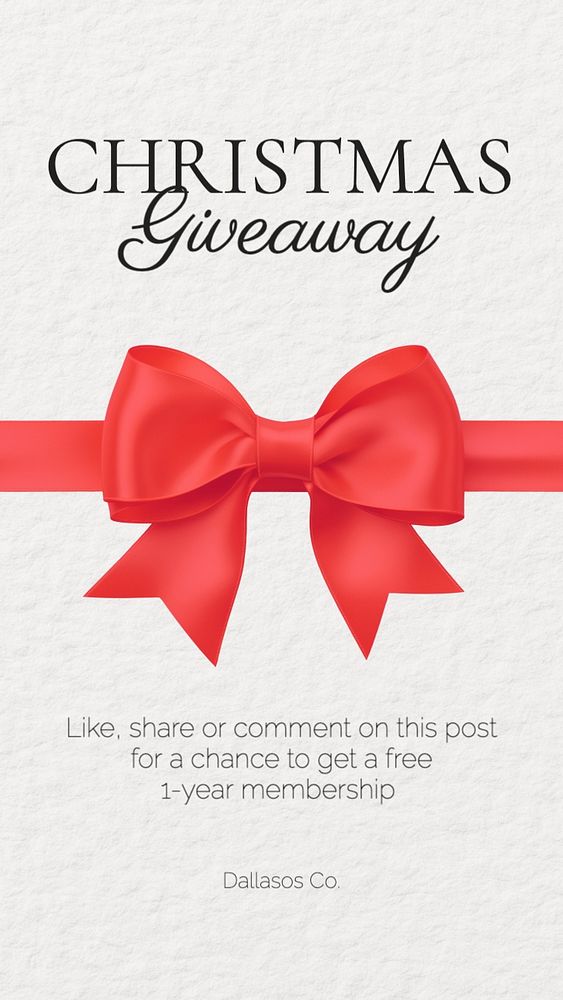 Christmas giveaway Instagram story template