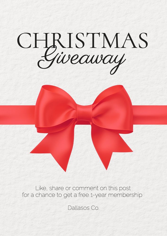 Christmas giveaway poster template