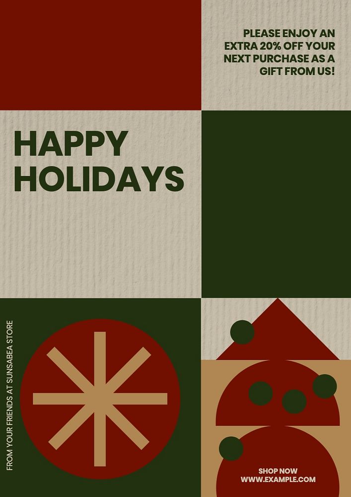 Happy holidays poster template