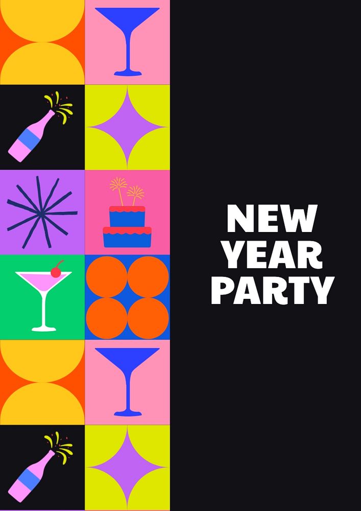 New year party poster template