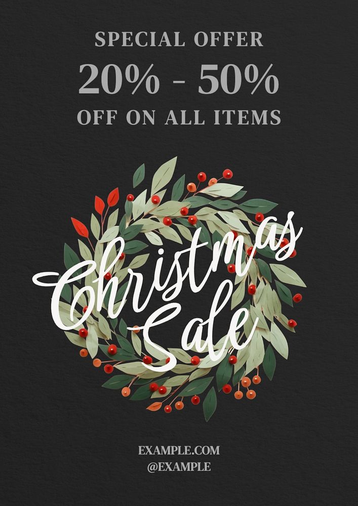 Christmas sale poster template