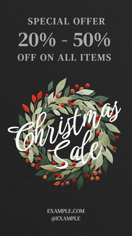 Christmas sale Facebook story template