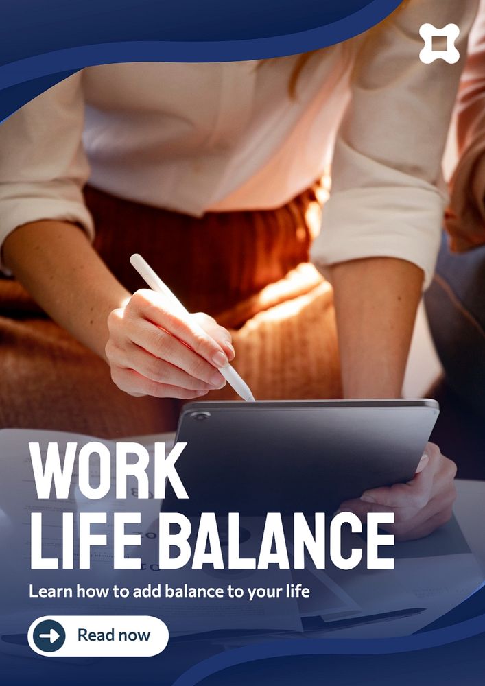 Learn Work life balance poster template