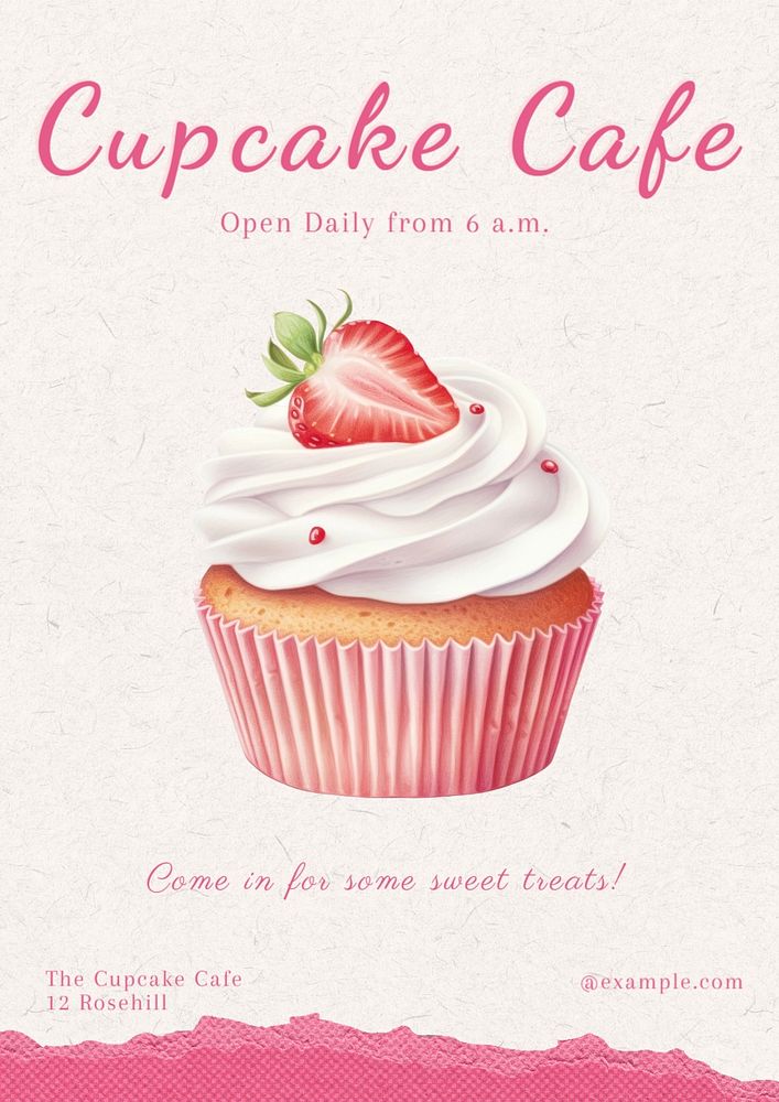 Cupcake cafe poster template