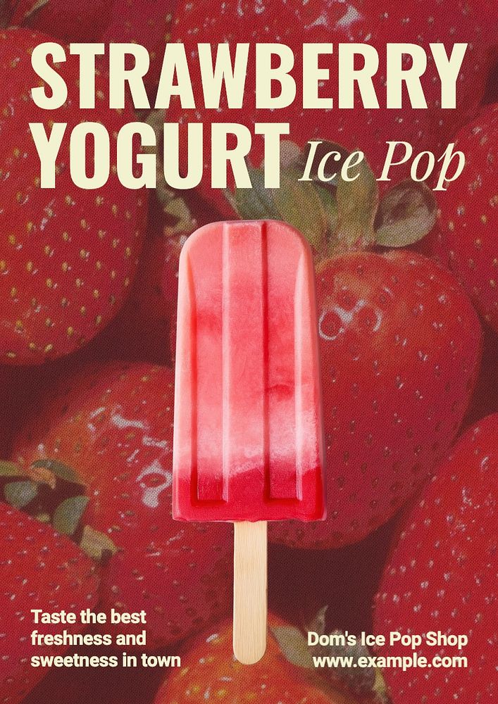 Ice pop shop poster template