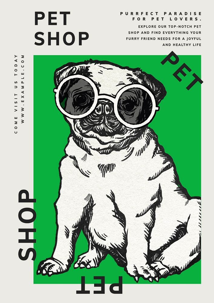 Pet shop poster template