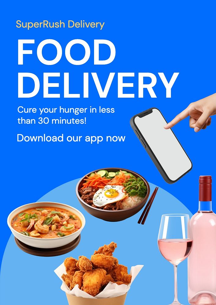 Food delivery poster template