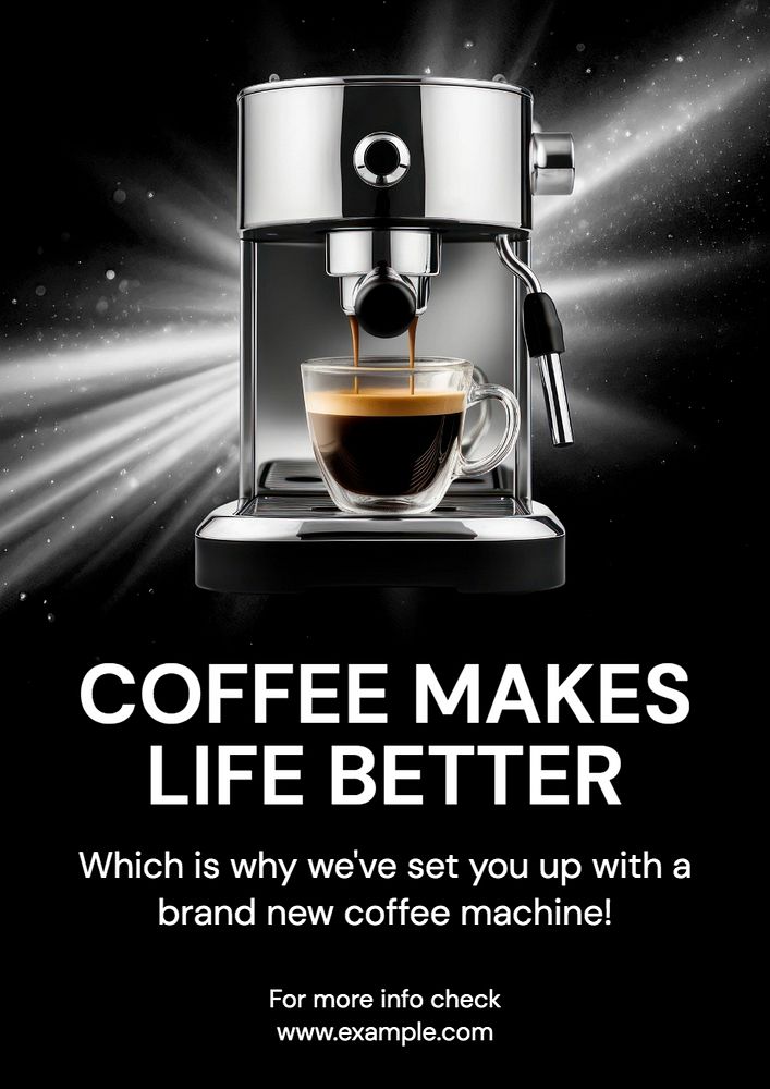 Coffee machine poster template