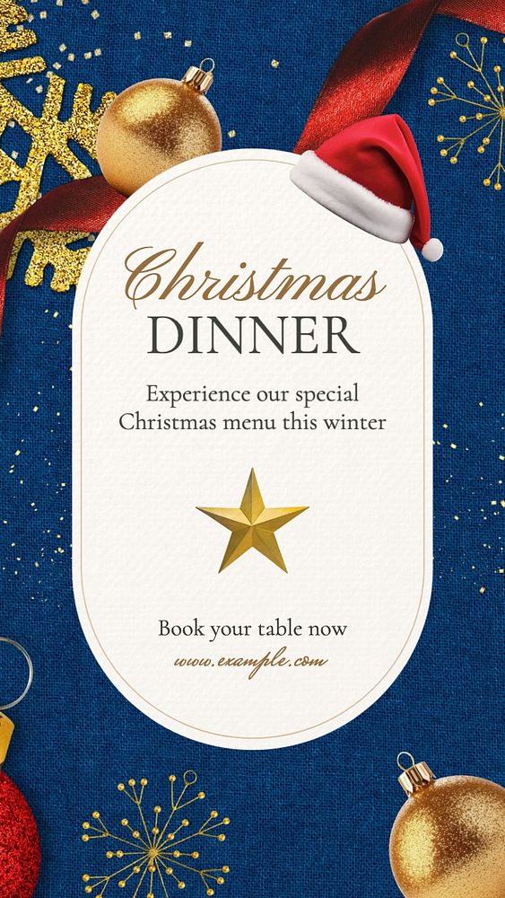 Christmas dinner party Instagram story template