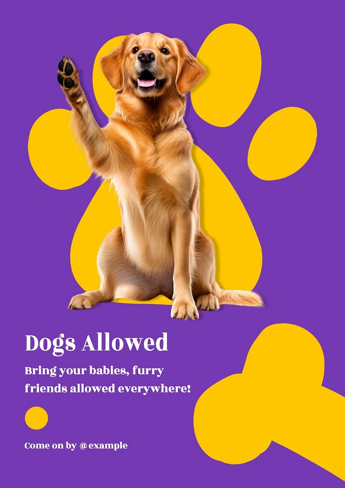 Dogs allowed poster template