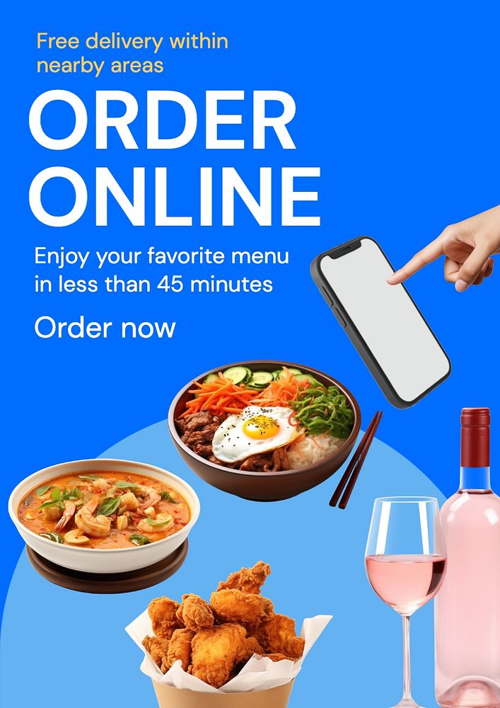 Food delivery poster template