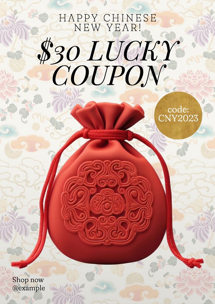 Lucky coupon poster template