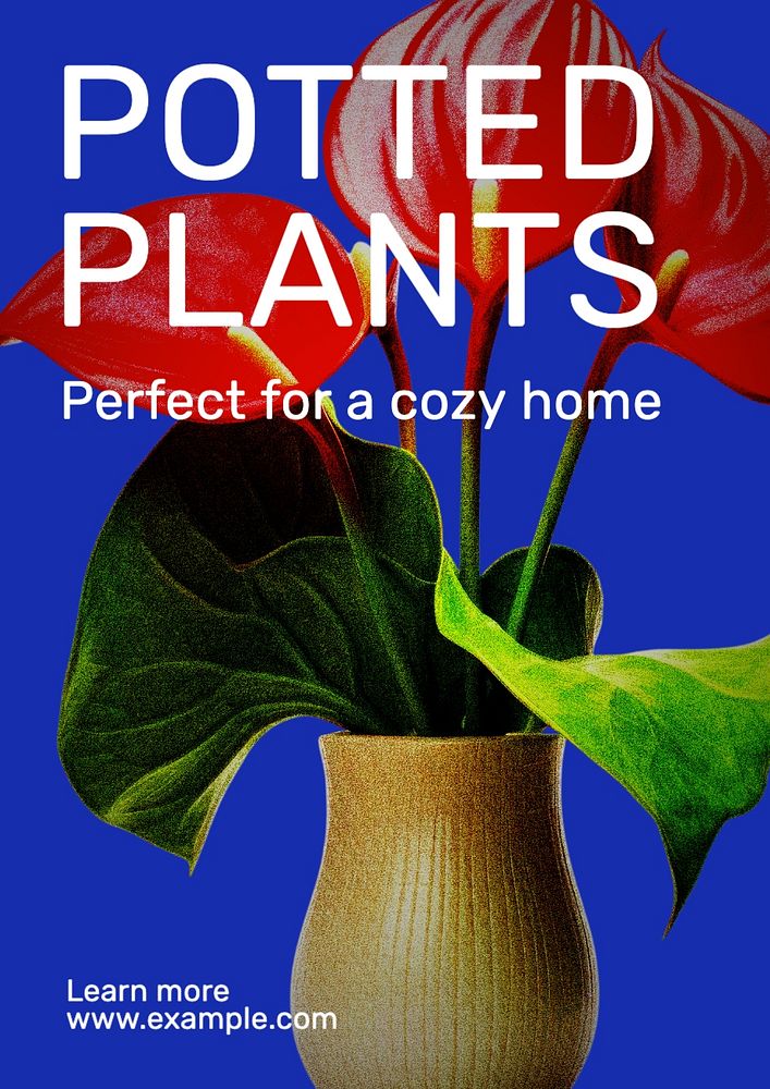 Potted plant poster template