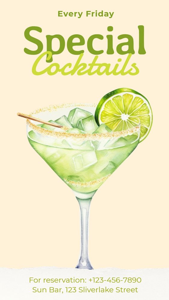 Special cocktails Instagram post template