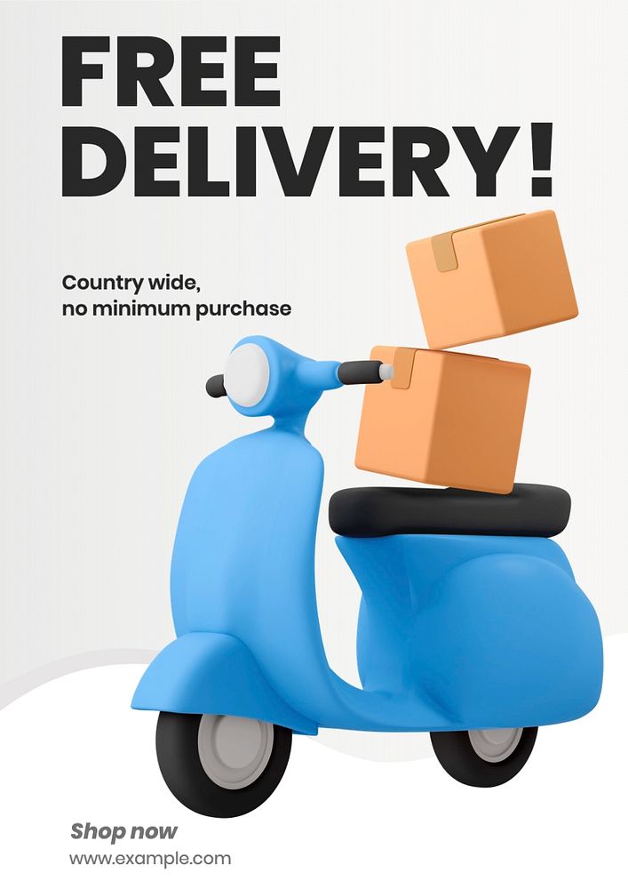 Free delivery poster template