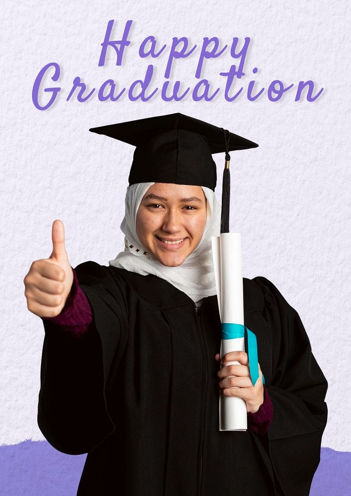 Happy graduation poster template