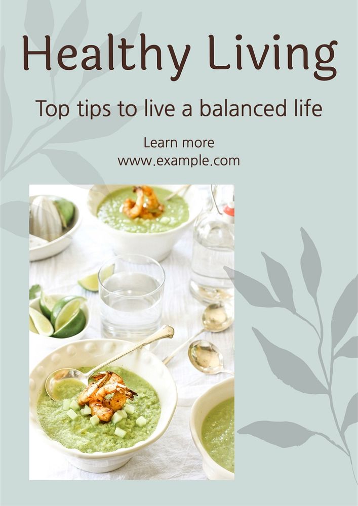 Healthy living poster template