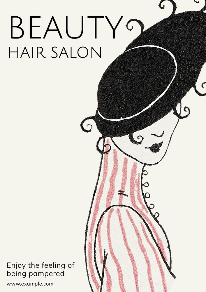 Hair salon poster template