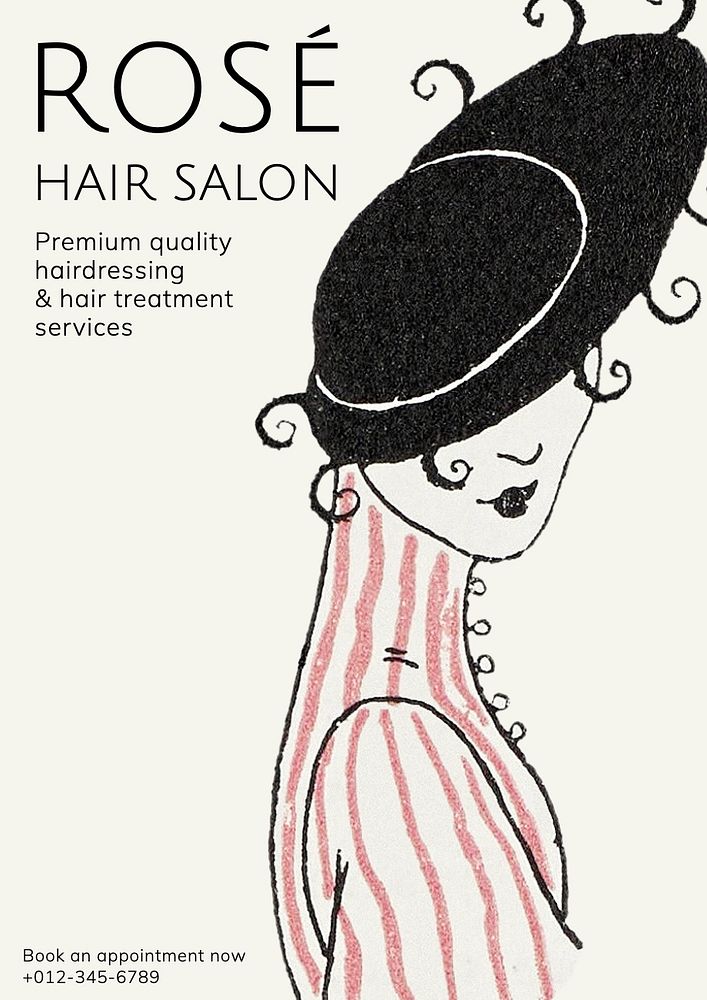 Hair salon poster template