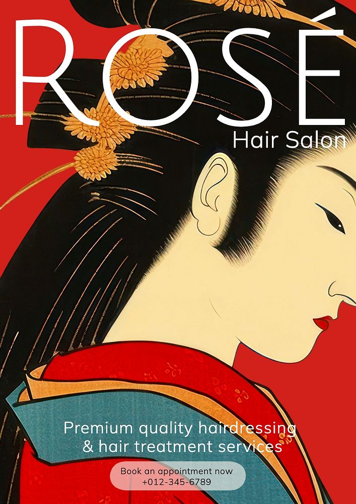 Hair salon poster template