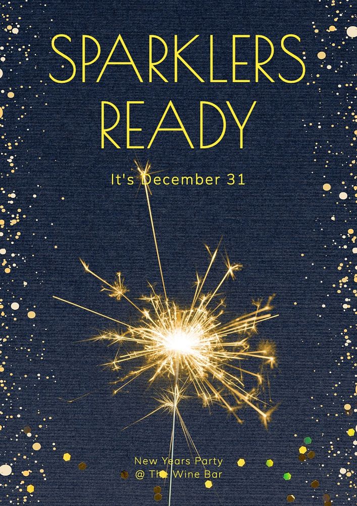 New year sparklers poster template