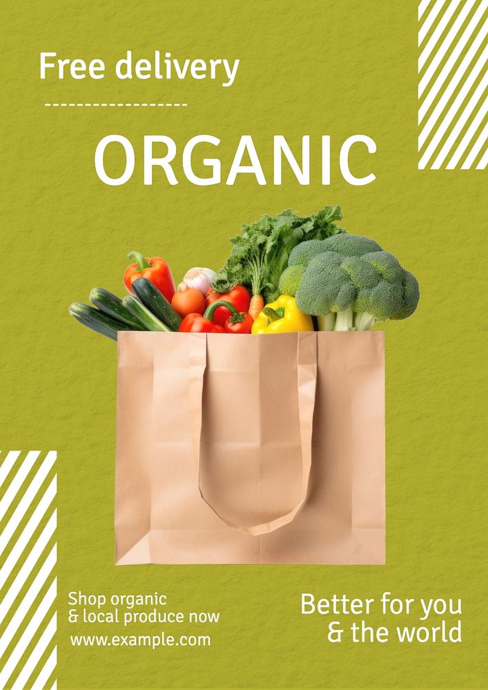 Organic produce poster template