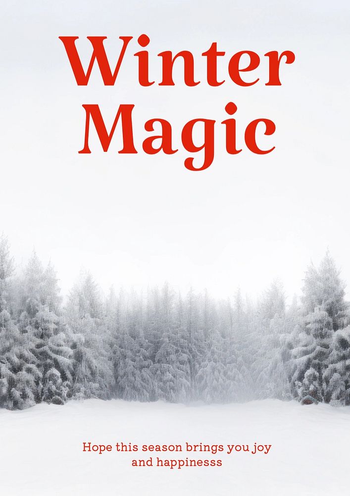 Winter magic poster template