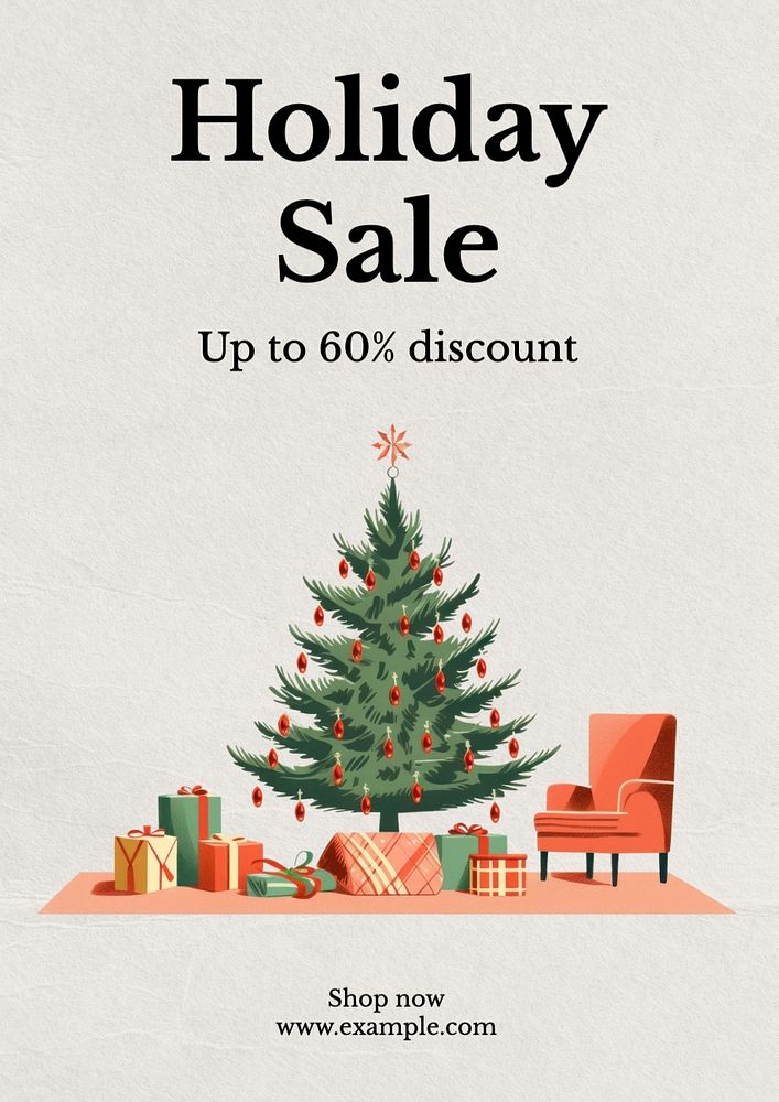 Holiday sale poster template