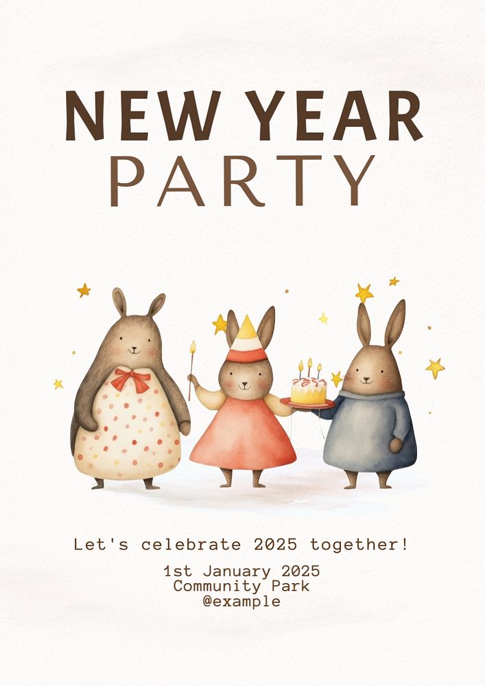 New year party poster template