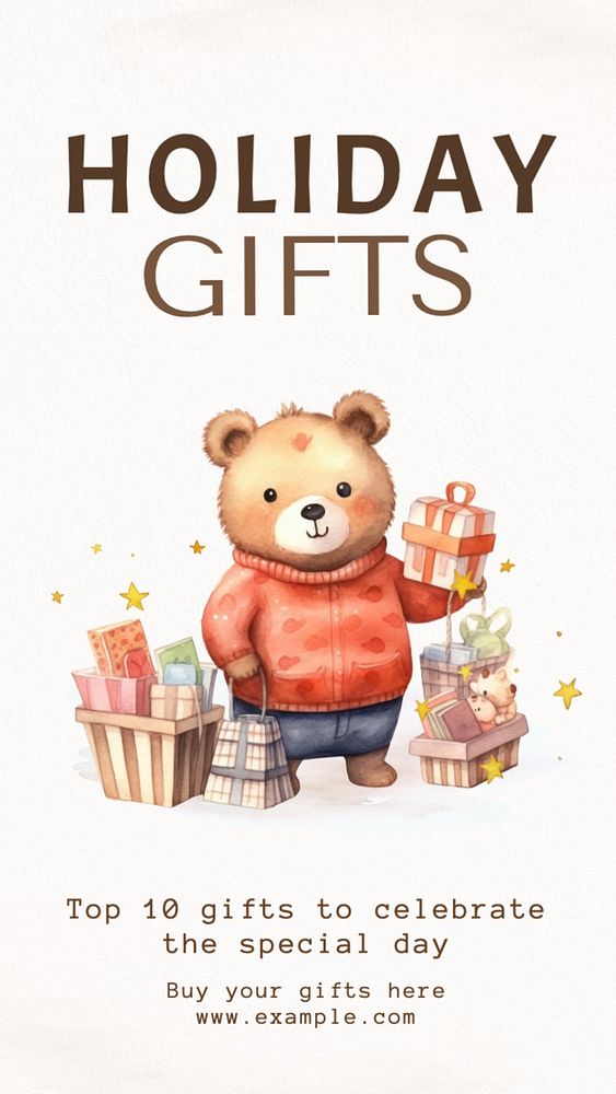 Holiday gifts Facebook story template