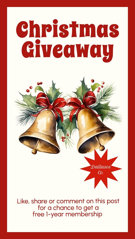 Christmas giveaway Facebook story template