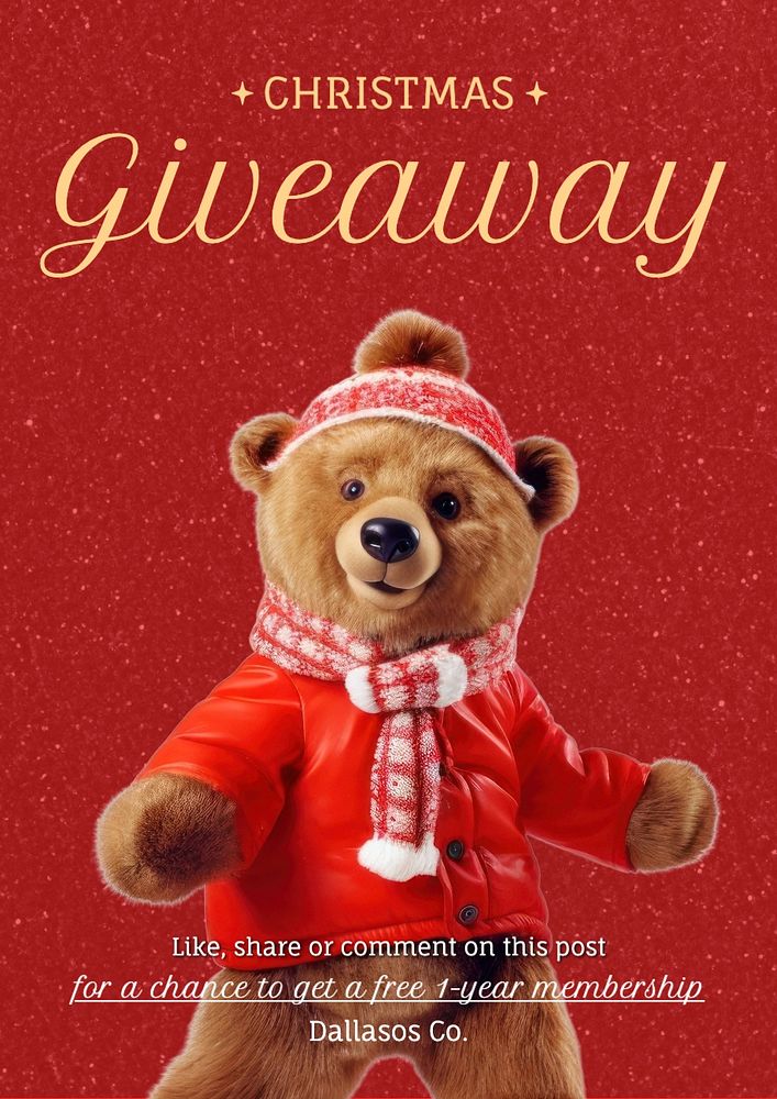 Christmas giveaway poster template