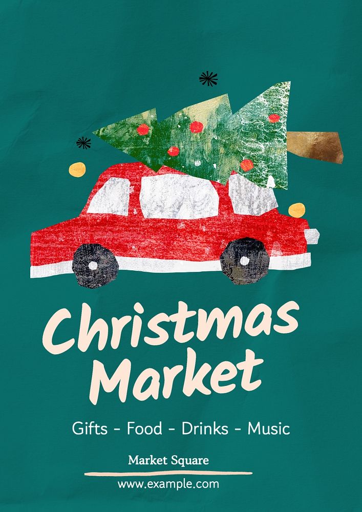 Christmas market poster template