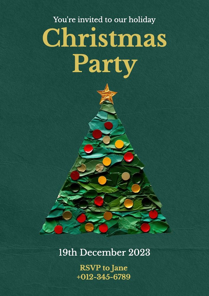 Christmas party poster template