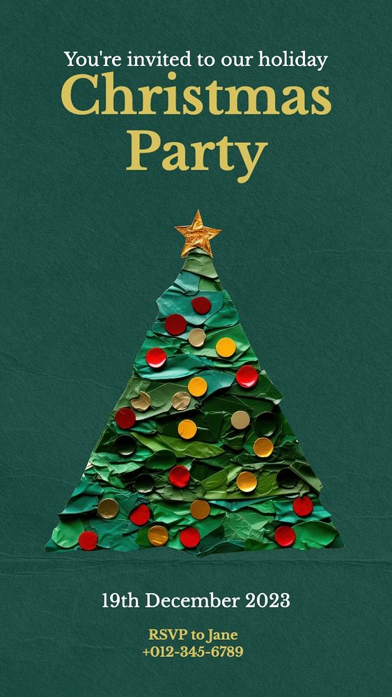 Christmas party Facebook story template