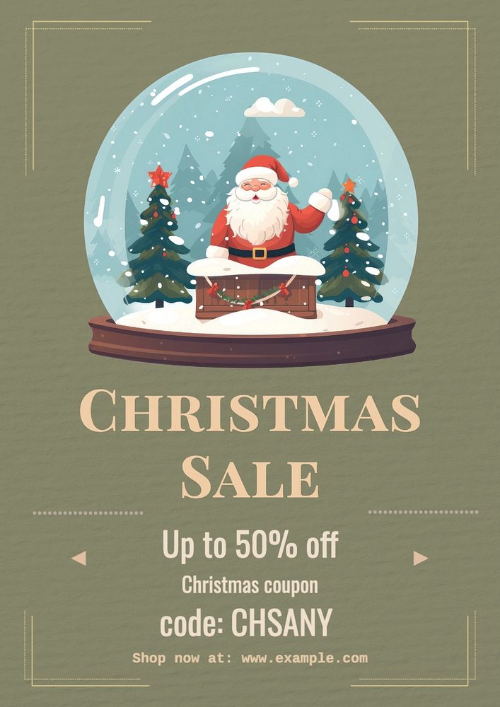 Christmas sale poster template