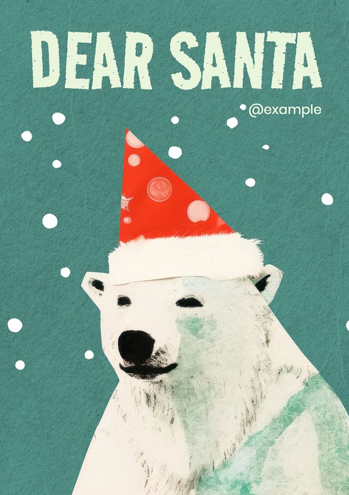 Dear santa poster template