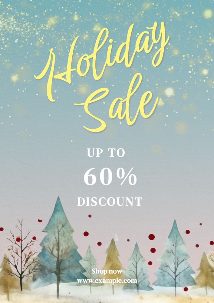 Holiday sale poster template